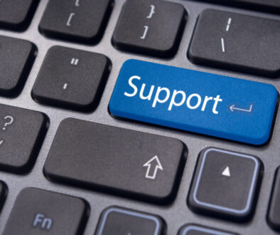 online support concepts, message on keyboard key