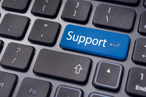 online support concepts, message on keyboard key